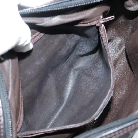 Burberrys Shoulder Bag Canvas Gold Black Auth bs18589 - Picture 2 of 15